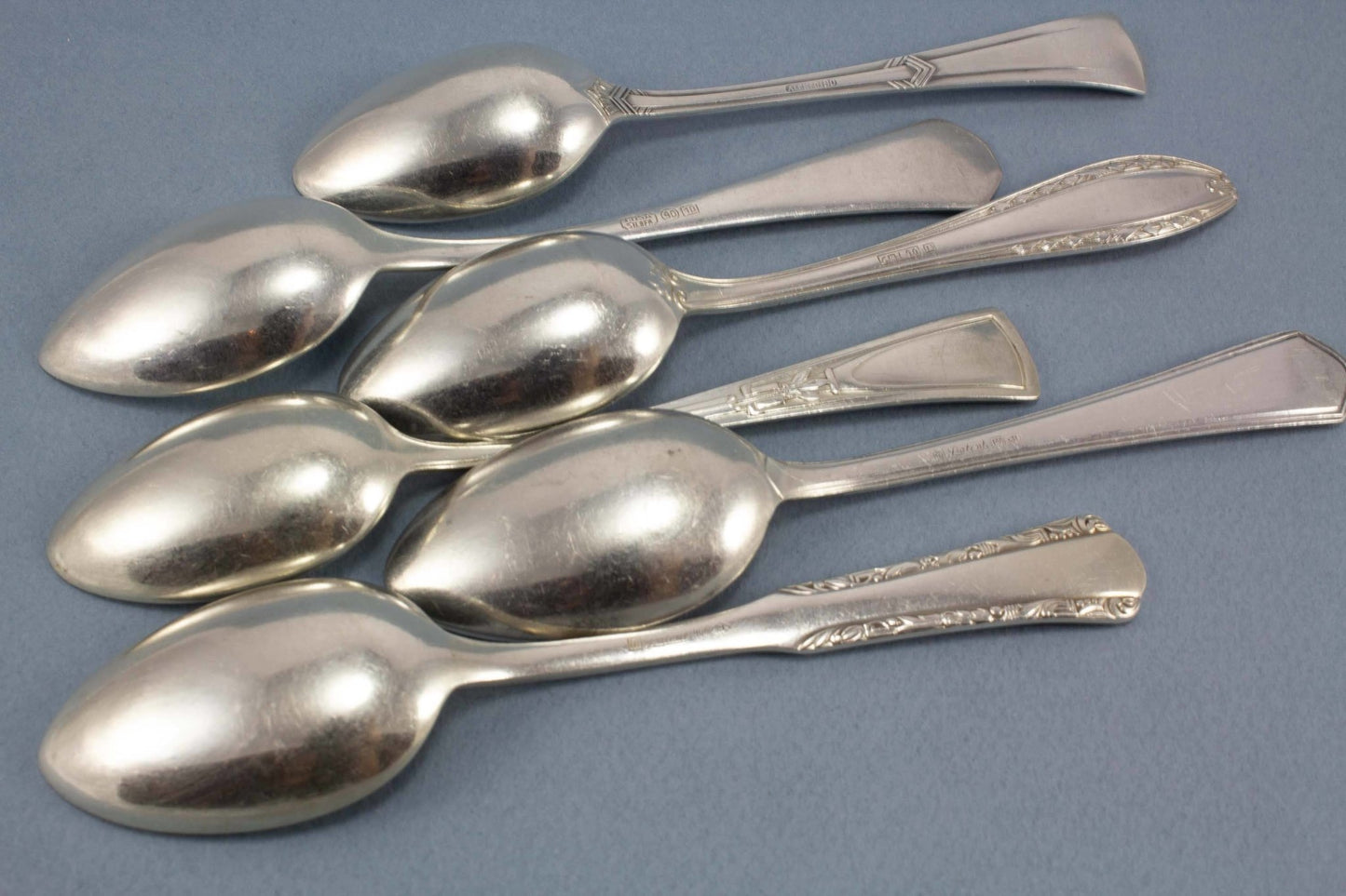 6 versilberte Teelöffel, Mix and Match , Mismatched, Shabby Chic, Löffel, Foto Requisiten, Schmuckdesign, Tee Party