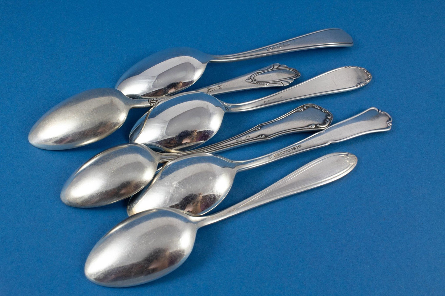 6 versilberte Teelöffel, Mix and Match , Mismatched, Shabby Chic, Löffel - Löffelland