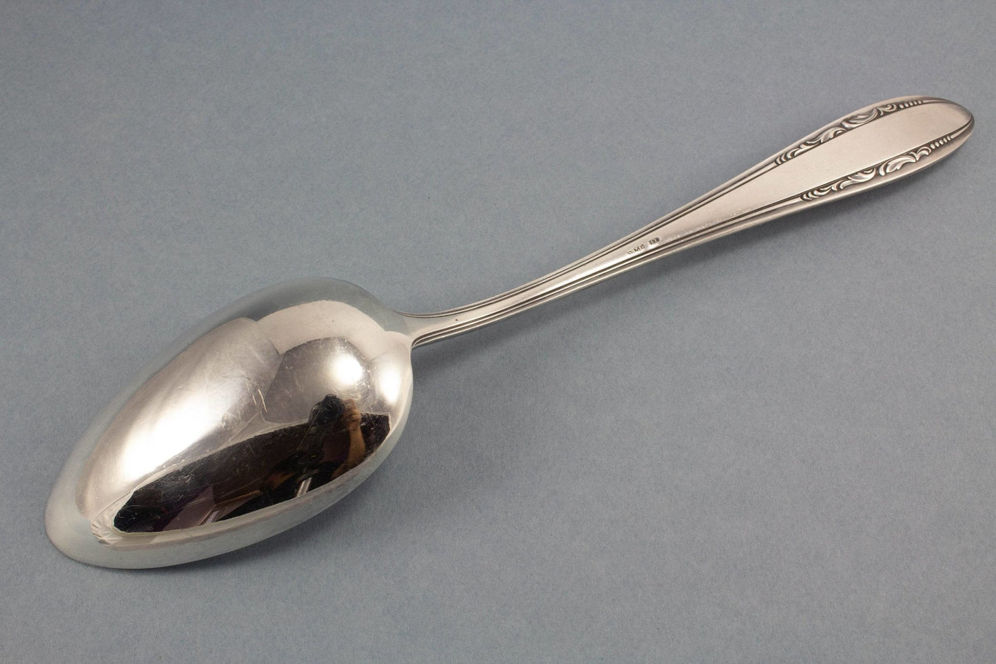 Großer Gemüselöffel, versilberter Servierlöffel, WMF