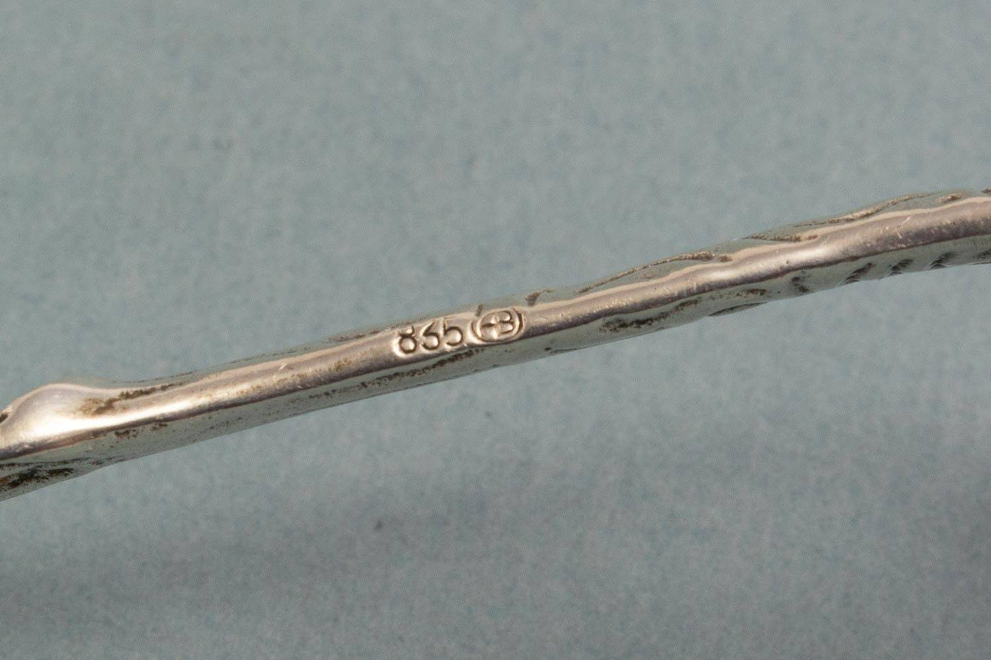 Großer Sahnelöffel mit edlem Rosendekor, 835er Silber, Albert Bodemer