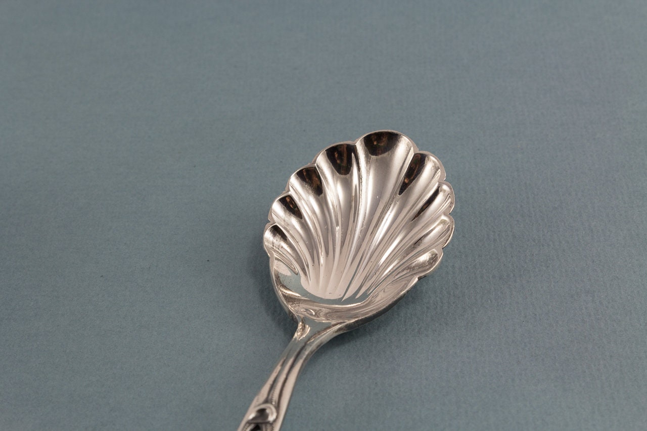 Zuckerlöffel mit Rose, Vintage Besteck