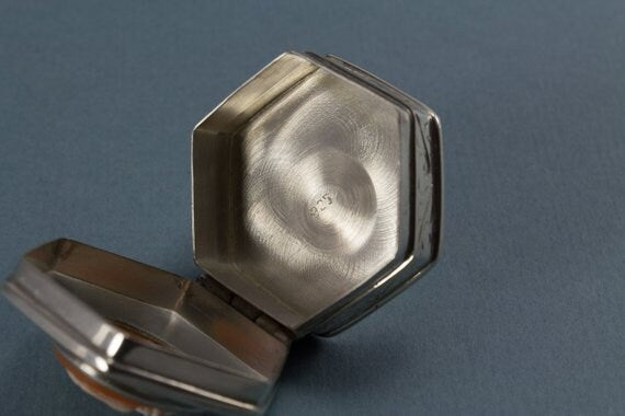 Kleine Dose, Deckeldose, Pillendose, Box, Sterling Silber, 925, Döschen, Sammler, Jugendstil, Tabakdose, Silberwaren, Kamee, Gemme, Kameo