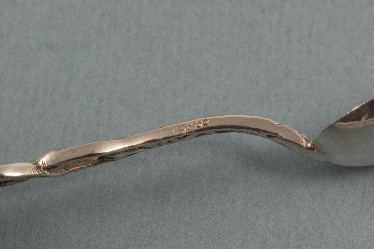 4 mocha spoons made of 835er silver, espresso spoon with roses