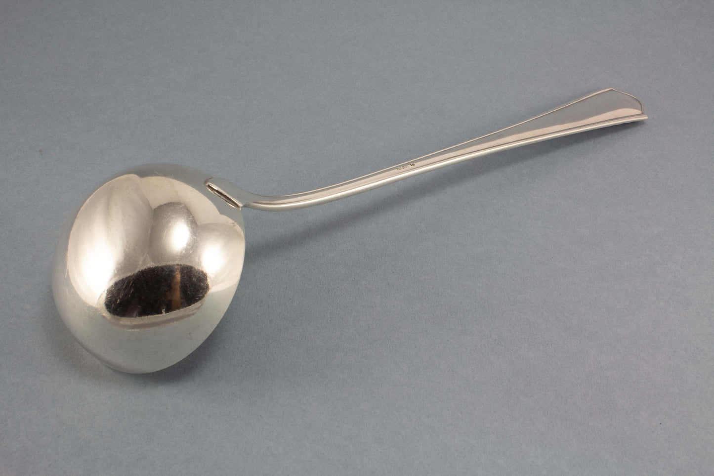 Versilberte Suppenkelle von Bruckmann, Modell 600, Kornmuster