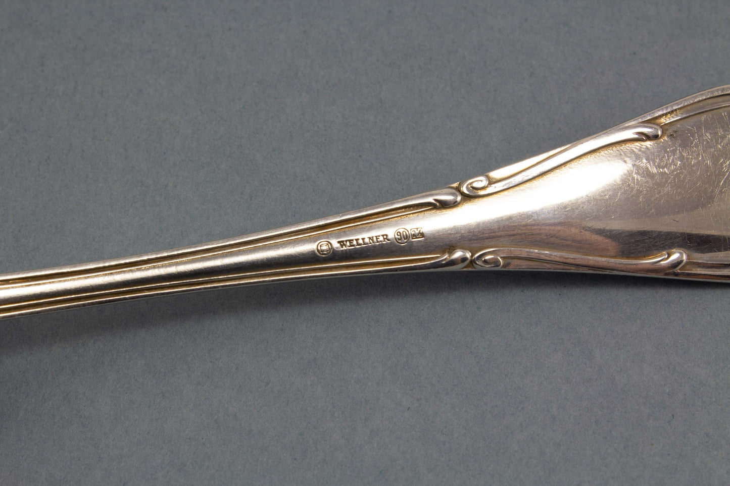 Versilberter Löffel, Kompottlöffel von Wellner, Mozart