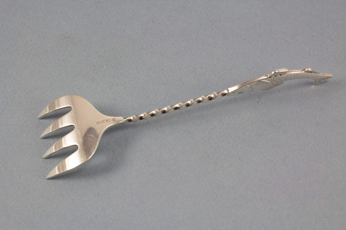 Sardinenheber mit Fisch, WMF, Heber, versilbertes Besteck, Vintage