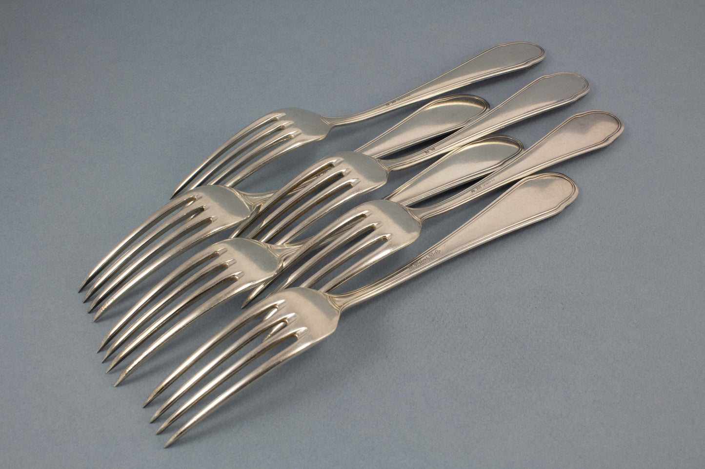 6 Tafelgabeln, WMF 200 Kreuzband, Jugendstil
