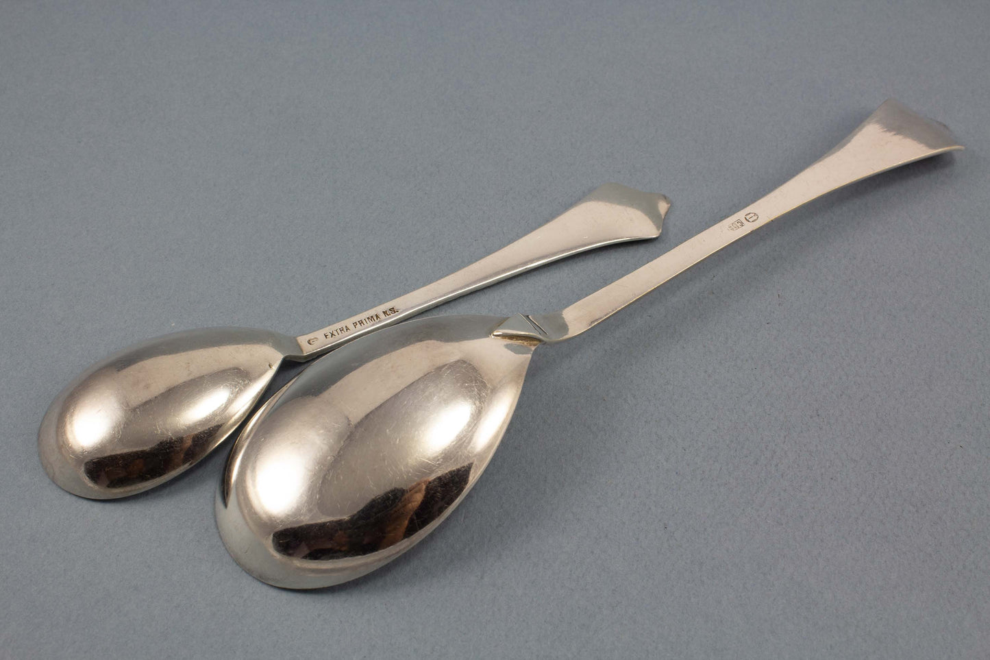 2 Löffel im dänischen Jugendstil, Sahnelöffel und Zuckerlöffel