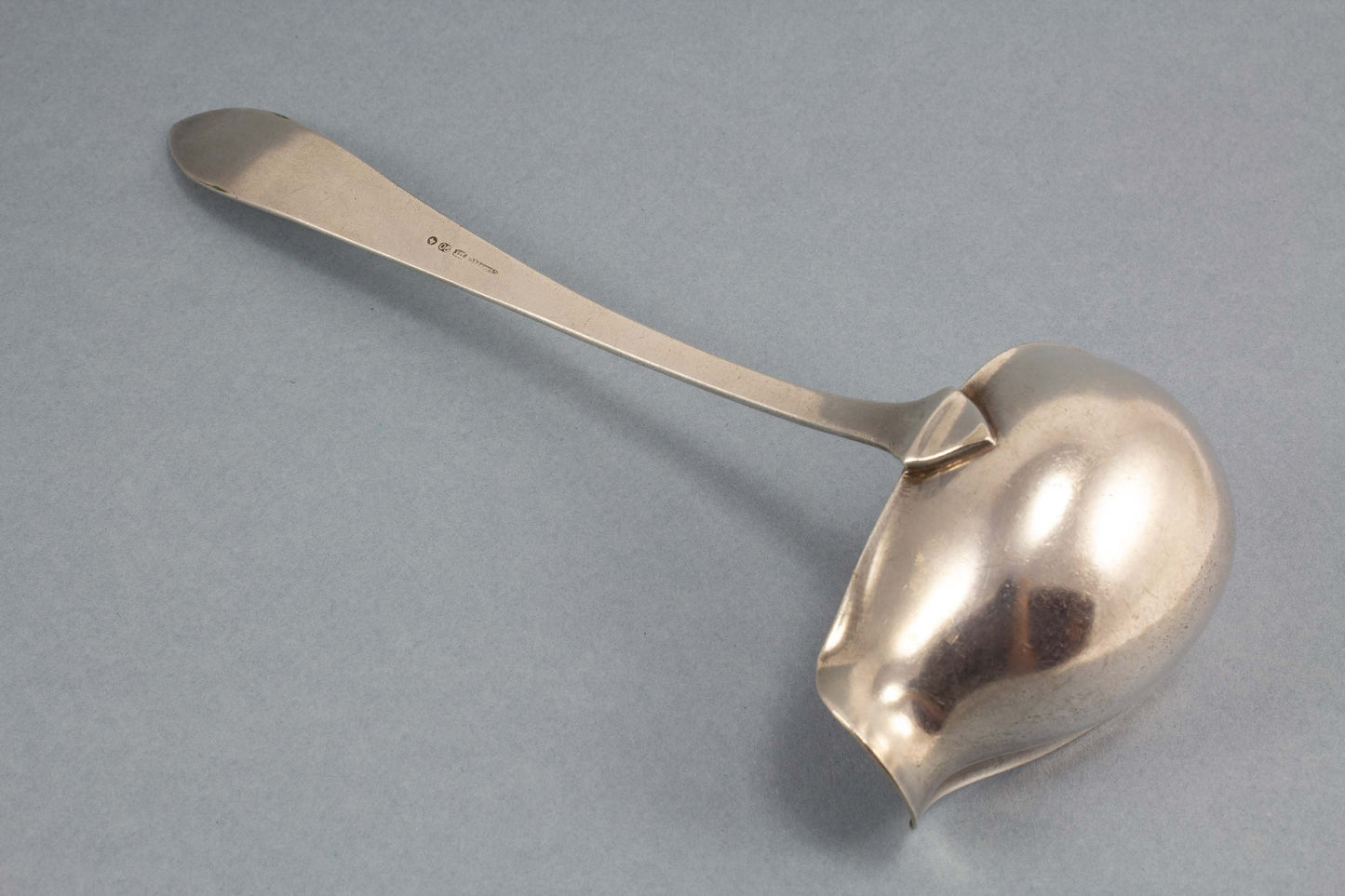 Saucenkelle, versilbert, Perlrand, Kelle, versilberte Kelle