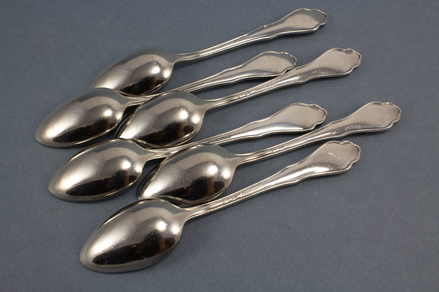 6 versilberte Mokkalöffel, kleine Löffel