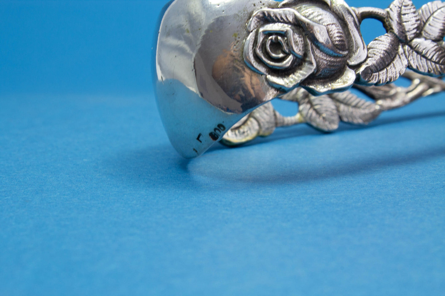 Große Zuckerzange aus 800er Silber, Hildesheimer Rose, Jugendstil