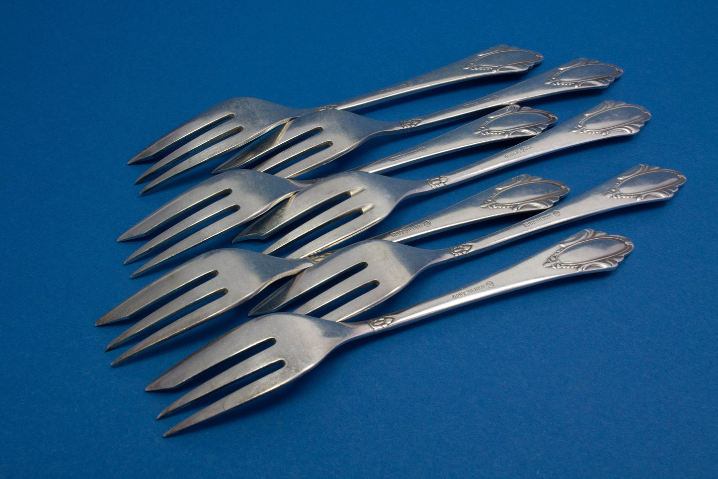 7 antike Jugendstil - Kuchengabeln
