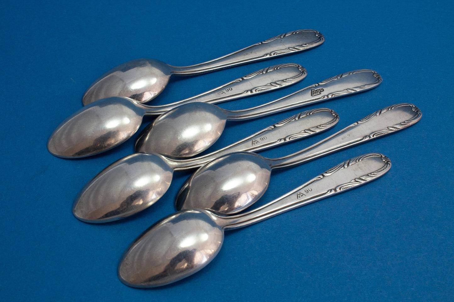 6 versilberte Mokkalöffel, kleine Löffel