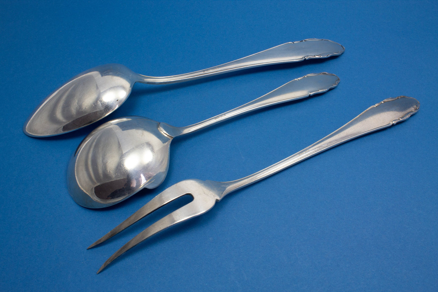 Vorlegebesteck von WMF, Kartoffellöffel, Vorlegegabel und Gemüselöffel, WMF 2200, Servierbesteck