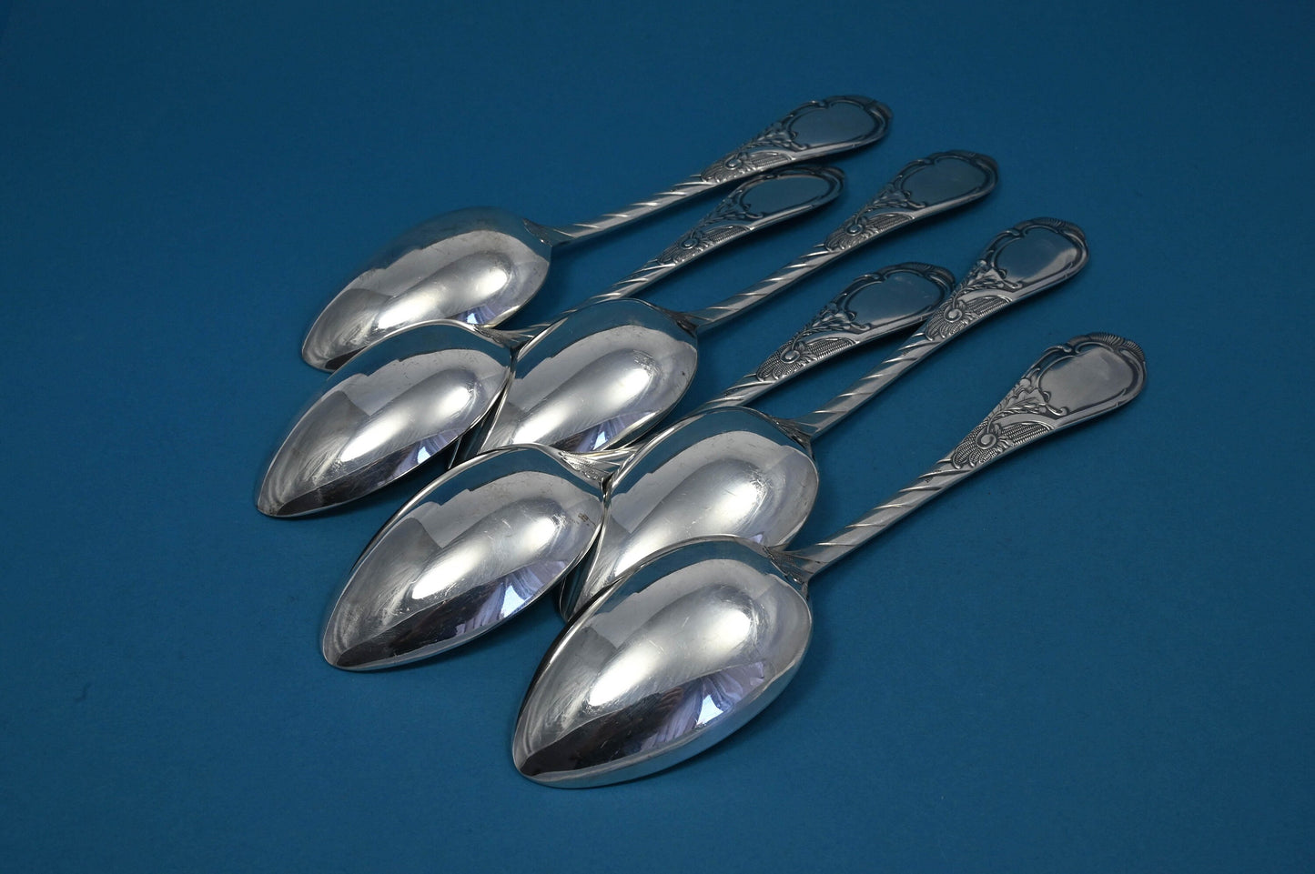 6 schöne Esslöffel im Rokokostil