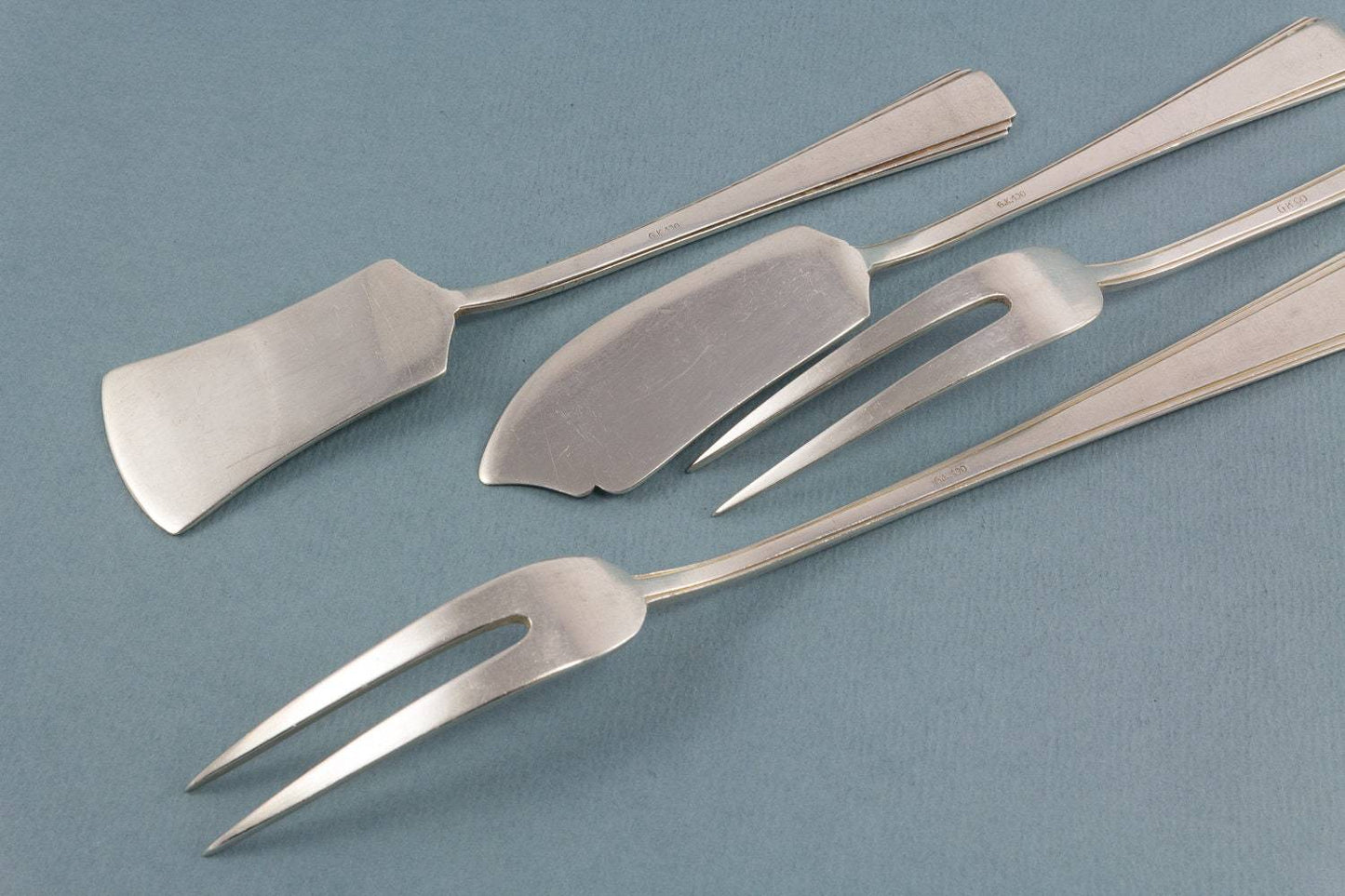 Käsemesser, Buttermesser, Käsespieß, Vintage, versilbert - Löffelland