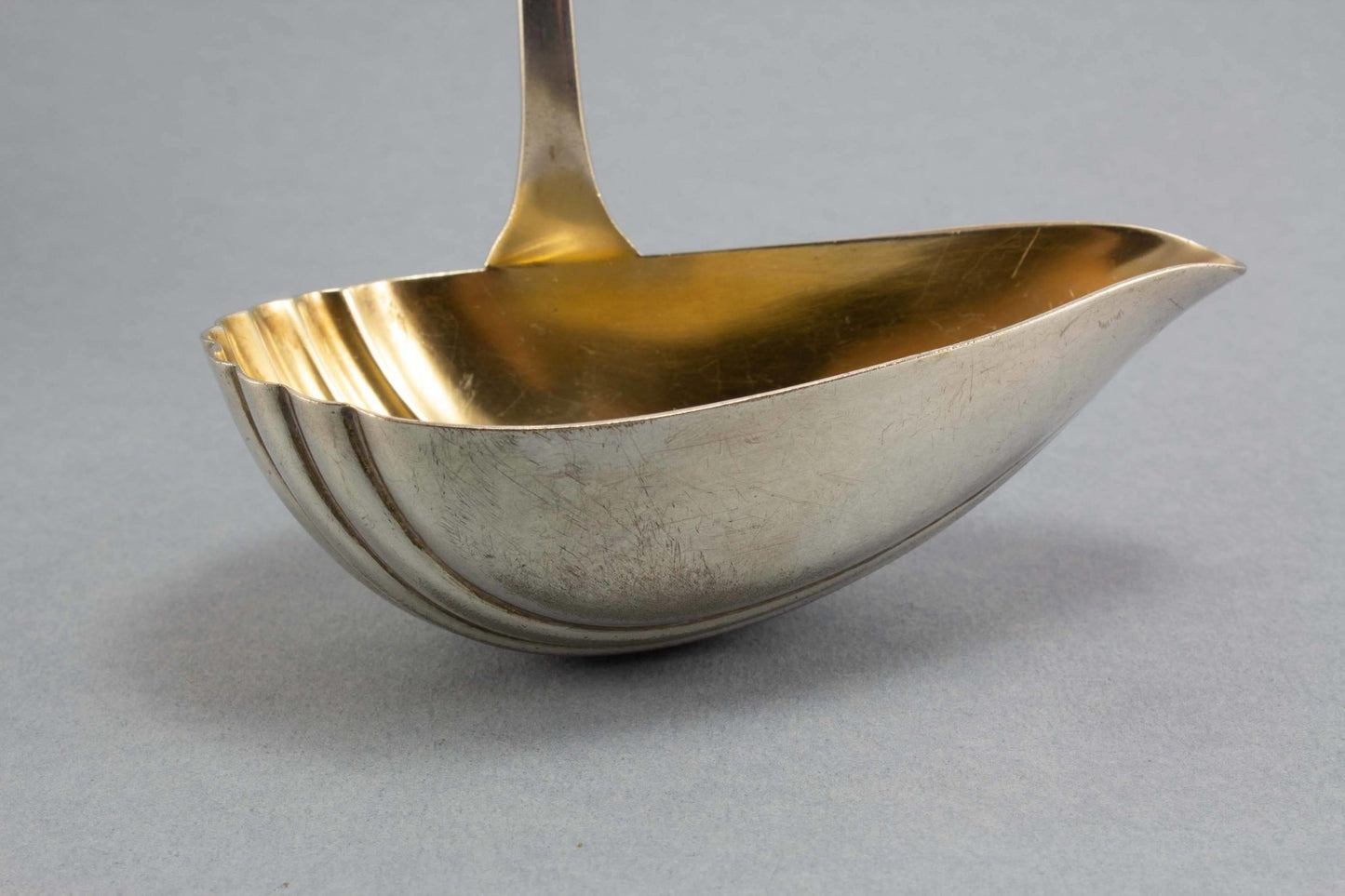 Versilberte Suppenkelle von WMF, große Punschkelle, WMF Fächer, 1920 - Löffelland