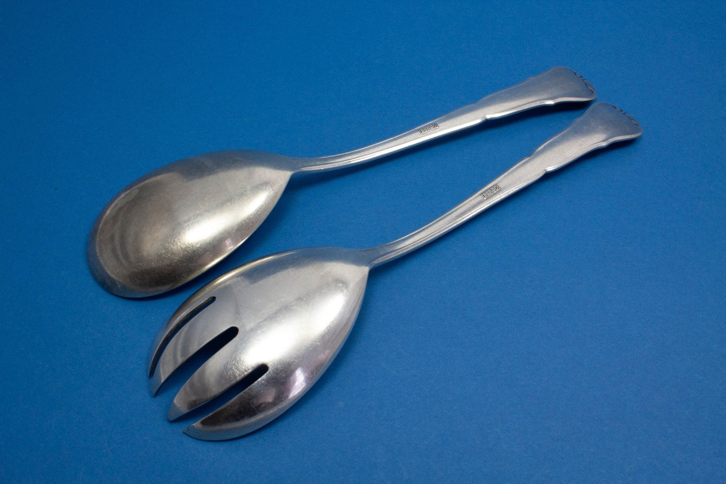 Versilbertes Salatbesteck, Vorlegebesteck, Salatgabel, Salatlöffel, BSF - Löffelland