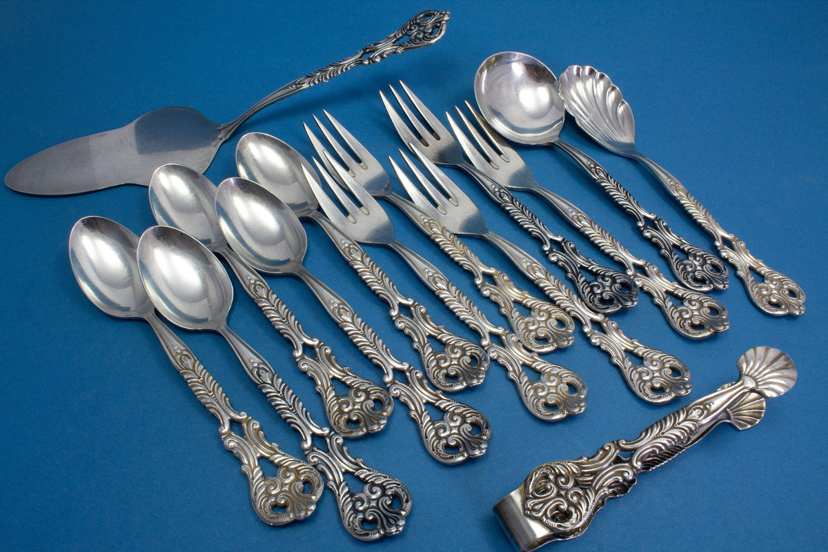 Edles Besteck-Set für 5 im Rokoko-Stil, Tortenheber-Set