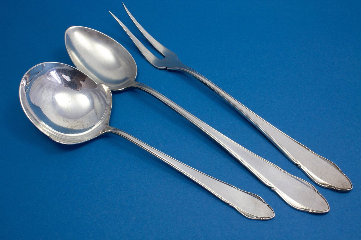 Vorlegebesteck von WMF, Kartoffellöffel, Vorlegegabel und Gemüselöffel, WMF 2900, Servierbesteck