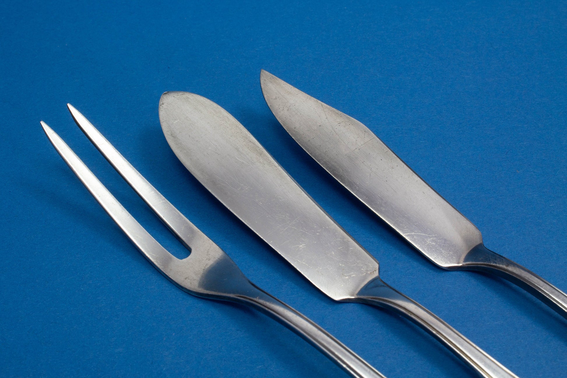 Versilbertes Besteck von WMF, Käsemesser, Buttermesser und Gabel