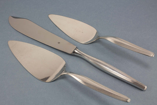 Versilbertes Tortenmesser mit passendem Tortenheber von WMF, Tortenheber Set für die Hochzeitstorte, WMF Hannover