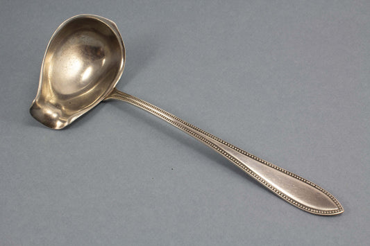 Saucenkelle, versilbert, Perlrand, Kelle, versilberte Kelle