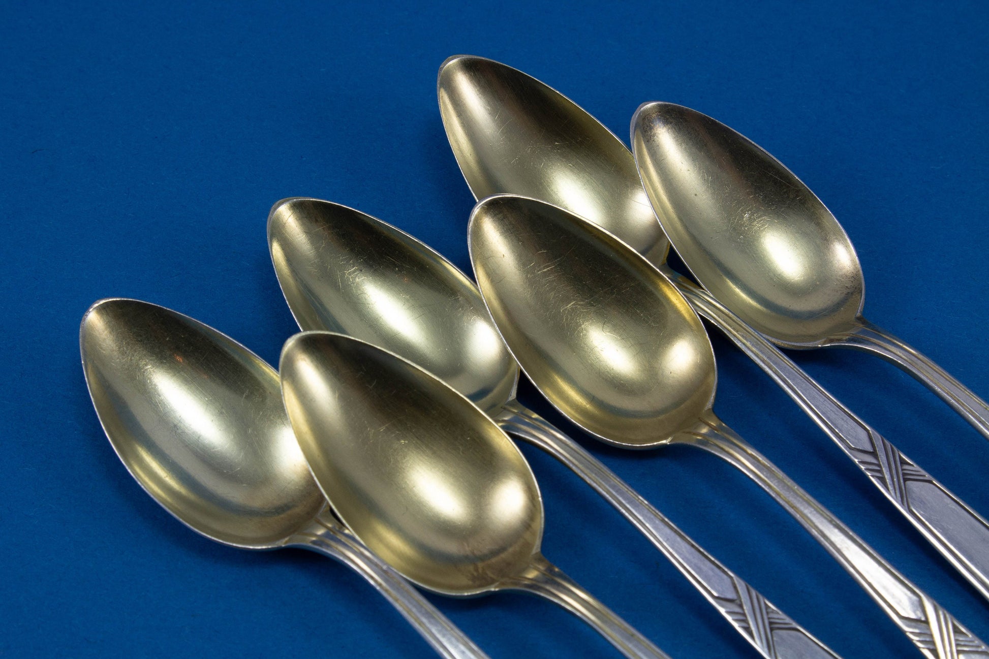 6 silver spoons for mocha, 800 silver
