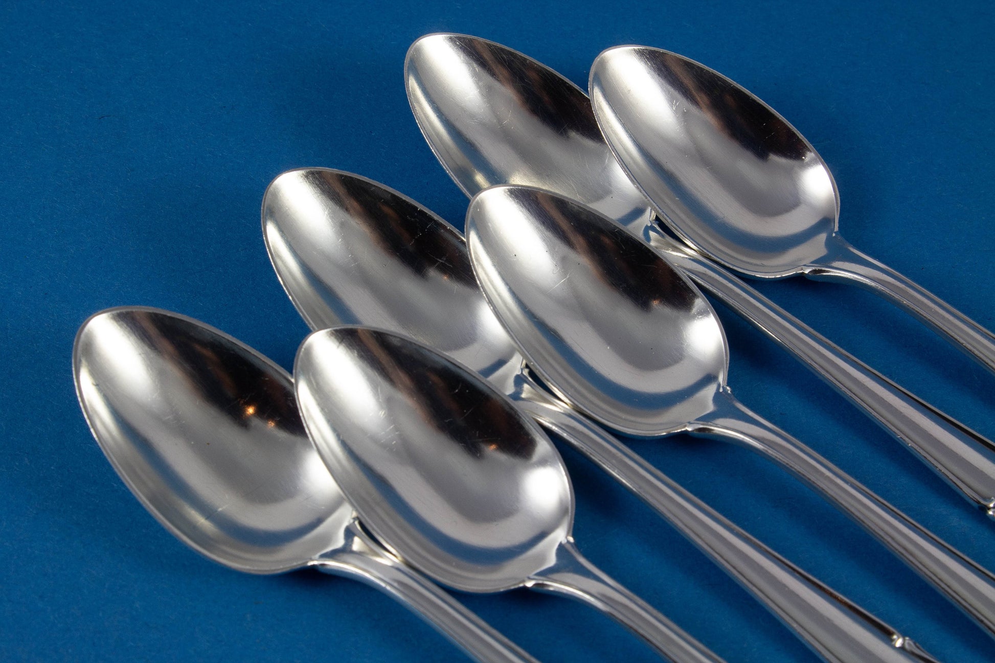 6 silver-plated mocha spoons, small spoons