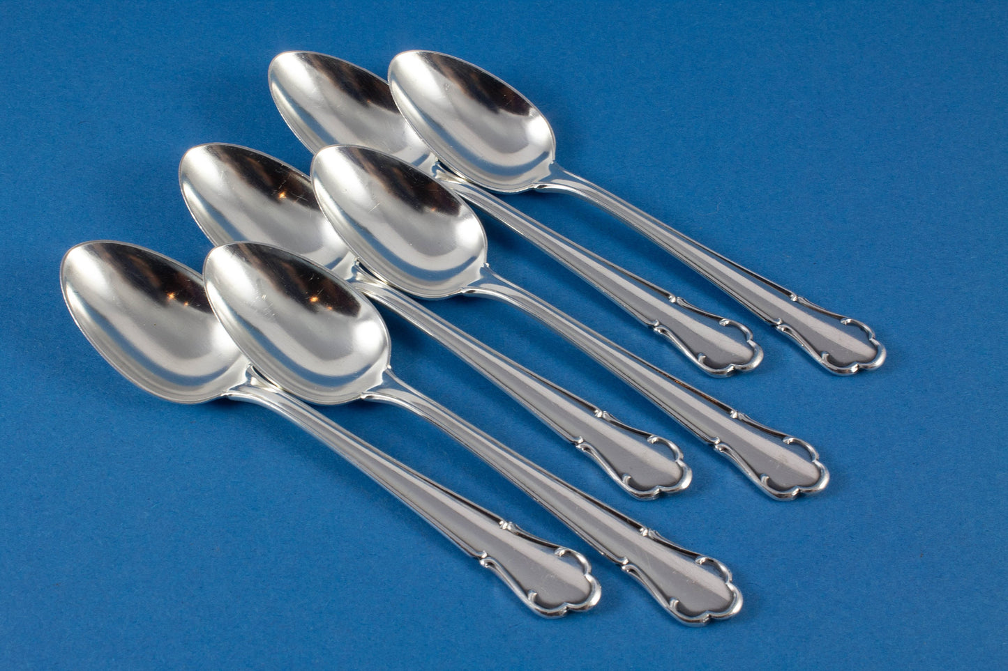 6 silver-plated mocha spoons, small spoons