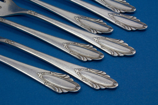 7 antike Jugendstil - Kuchengabeln