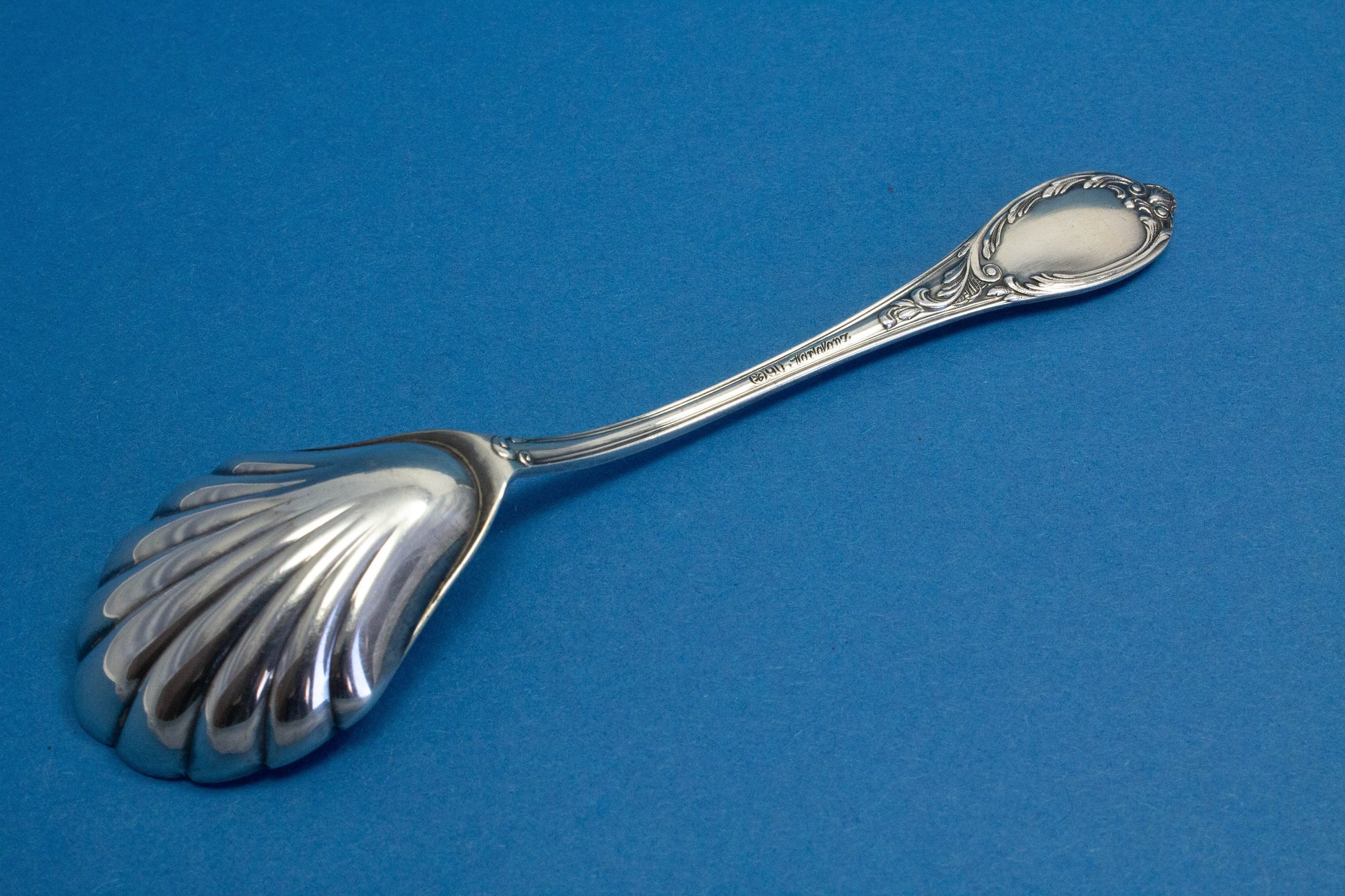 Silver-plated sugar spoon, mid century