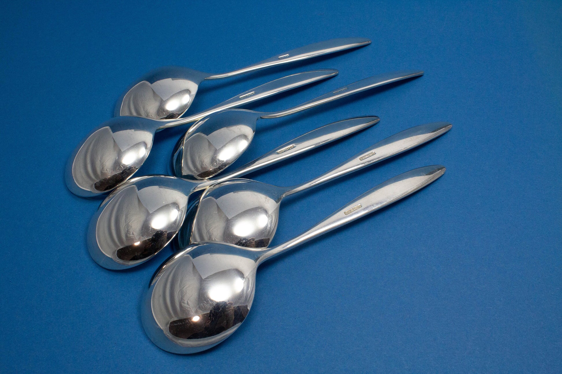 6 silver plated cup spoon, soup spoon, WMF Rio