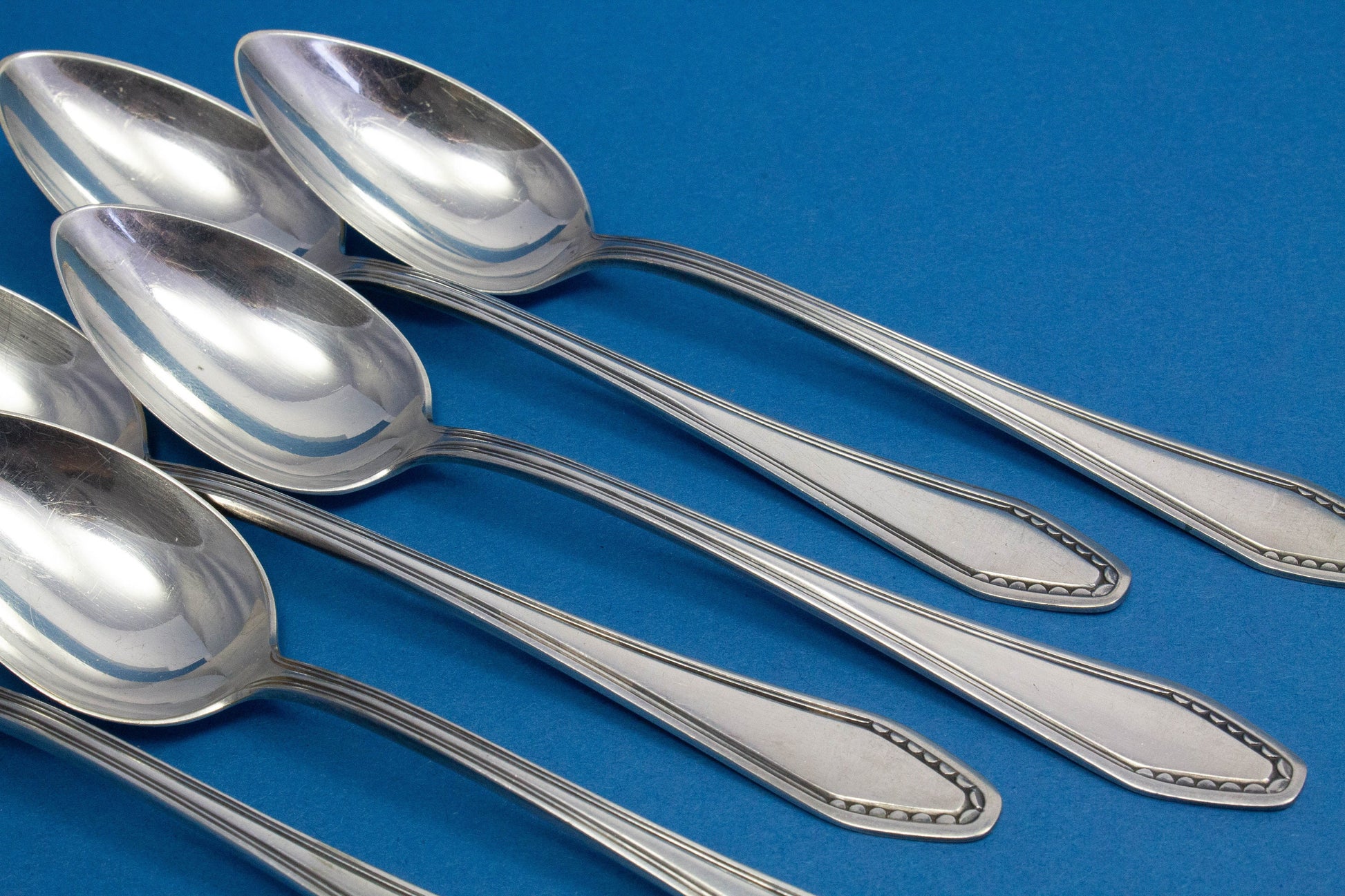 6 tea spoons by Lutz and Weiss, Art Nouveau