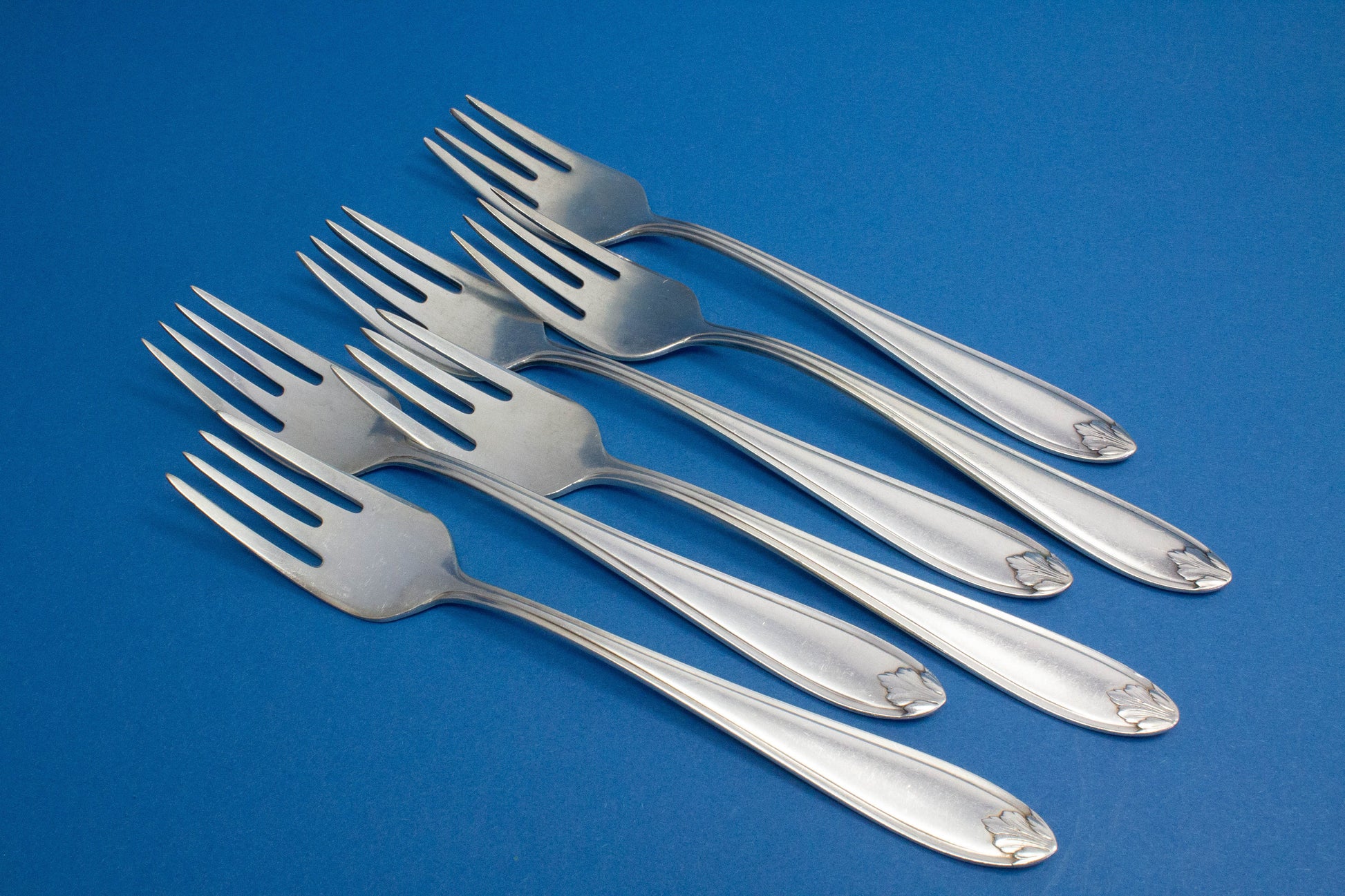 Art Nouveau fish cutlery set for 6 people by WMF, fish knives, fish forks, WMF 1600 acanthus