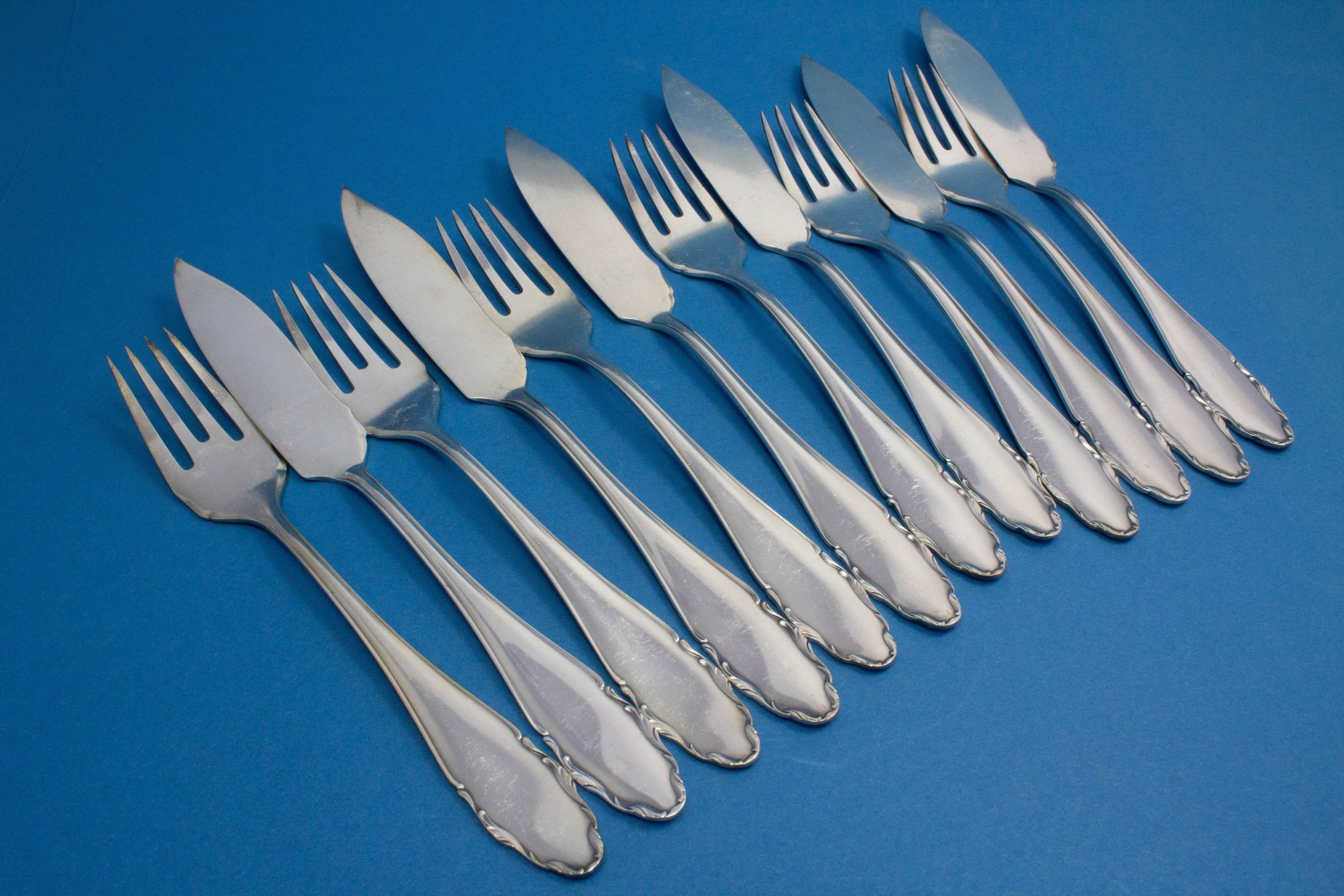 Art Nouveau fish cutlery set for 6 people by WMF, WMF 2200